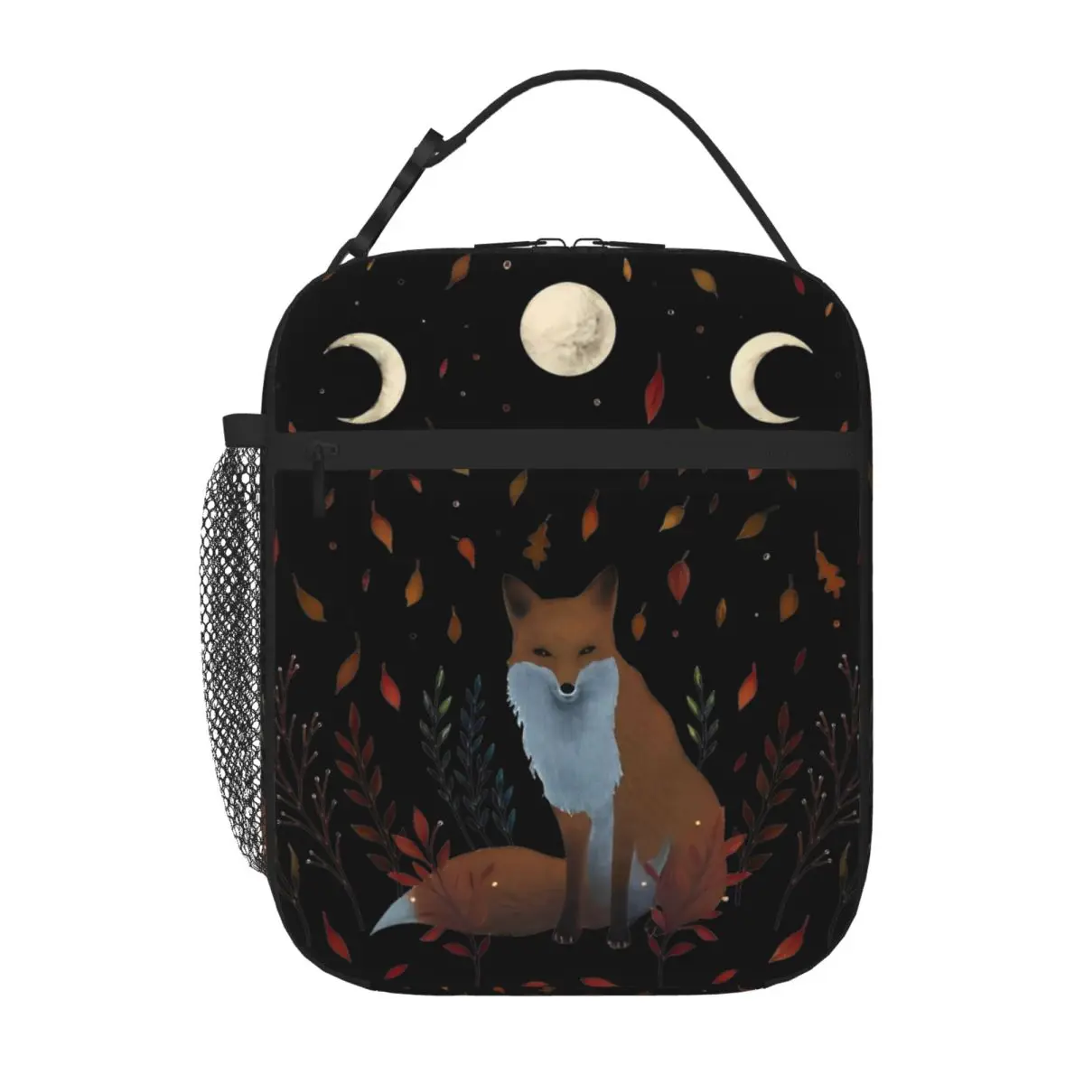 

Moonlit Garden Autumn Fox Thermal Insulated Lunch Bags Travel Moonlight Boho Floral Reusable Food Bag Thermal Cooler Lunch Box