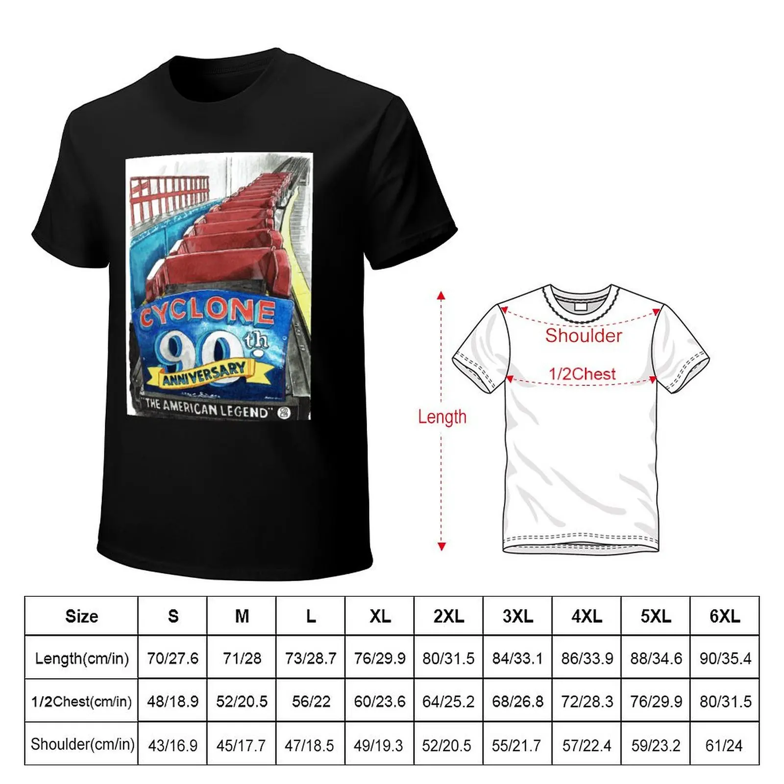 Cyclone Luna Park Coney Islands T-Shirt Plus Size Basic Short Sleeve Top