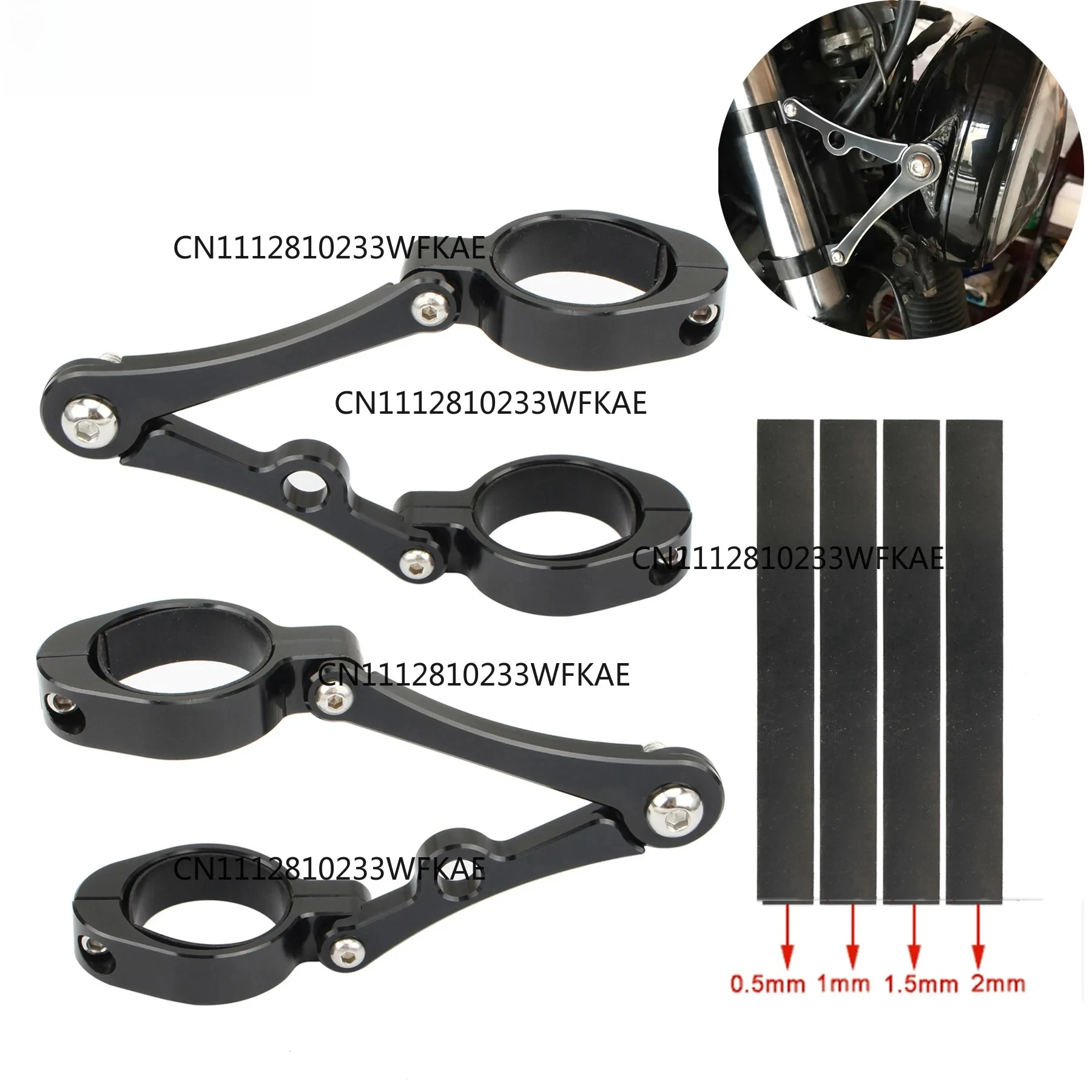 33mm-58mm Headlight Bracket Mount Clamp Fork Tube Light Holder 54mm 49mm 45mm 41mm 37mm Motorcycle Bobber Cafe Racer Universal