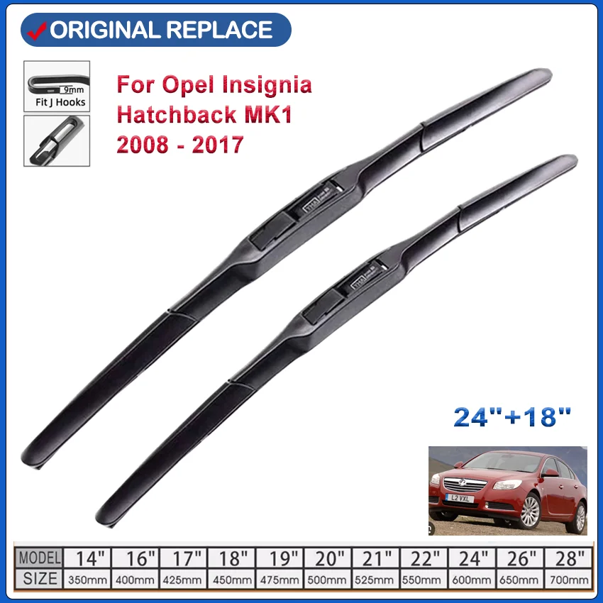 Set pisau Wiper depan mobil untuk Opel Insignia Hatchback MK1 2008 - 2017 Wiper kaca depan LHD RHD 24 "18"