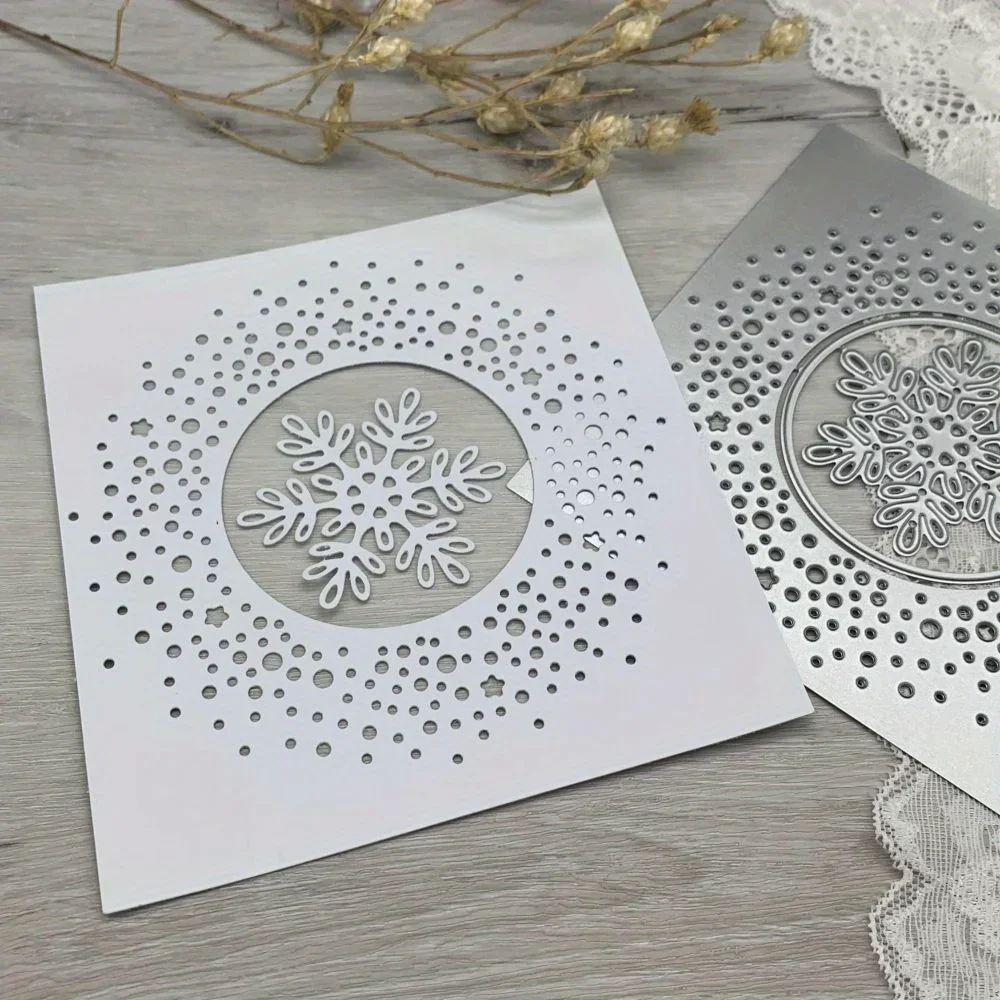 

1pcs metal cutting dies cut die mold snowflake frame decoration Scrapbook paper craft blade punch stencils dies