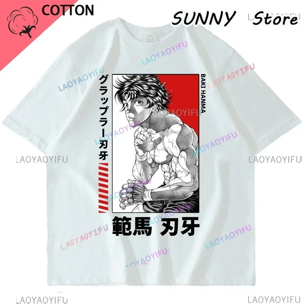 Manga T Shirt Baki Hanma Anime The Grappler For Men - Black Unisex T-Shirt S-3XL new  Short-Sleeve Summer harajuku