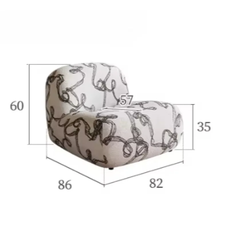 R Whole House Furniture French Retro Ribbon Chair Creative Single Minimalist Suede Casual Seat Small Couch