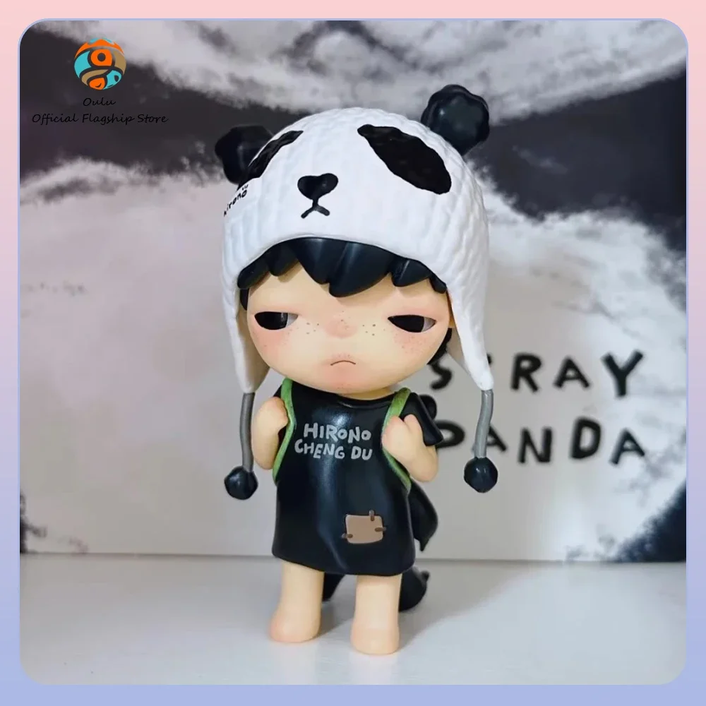 

Pop Mart Hirono Anime Figures STRAY PANDA Chengdu Exclusive Trendy Play Action Figures Pvc Room Decoration Gift For Kids Toys