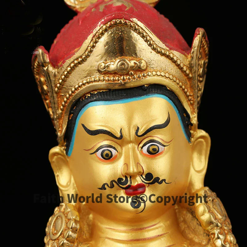 

Special Offer -Wholesale Buddha statue 21CM tall HOME Company Money drawing Gilding Gold-plated Guru Padmasambhava Buddha statue