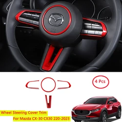 Car ABS wheel Steering Cover Trim For Mazda CX-30 CX30 2020-2023 Auto Accessories