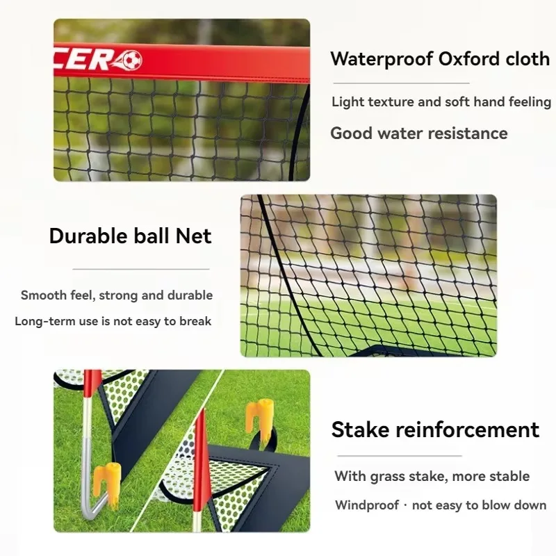 Kids Mini Soccer Goal Sets Backyard Mini Netball Set with Pump Portable Folding Youth Soccer Goal Sets Football Toy for Kids view 4