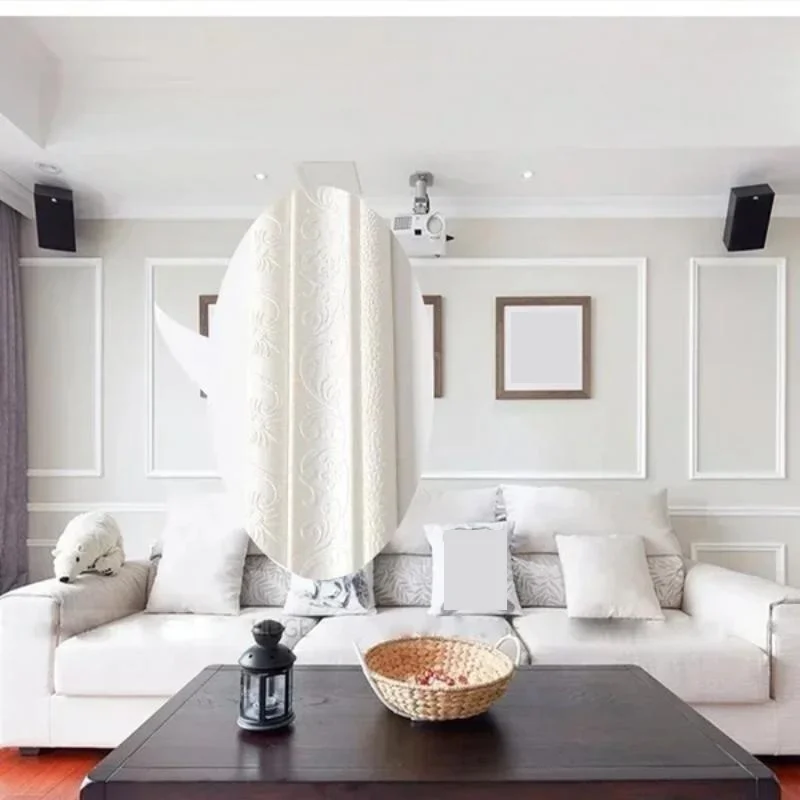 1 قطعة 2.3mX7.8cm ثلاثية الأبعاد ذاتية اللصق الجدار ملصق خلفية مقاومة للمياه التفاف الحدود ديكور المنزل التلفزيون حائط الخلفية ملصق