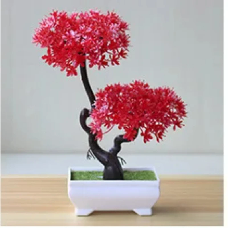 Künstlicher Kleiner Baum Topfpflanze Gefälschte Bonsai-Pflanzen Tisch-Simulationspflanzen Ornamente für Heim Büro Hotel Garten Dekoration – Detail 4