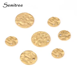 20pcs Stainless Steel Disc Charms Gold Color Round Tags for DIY Jewelry Making Necklace Findings Bracelet Accessories 8mm 10mm