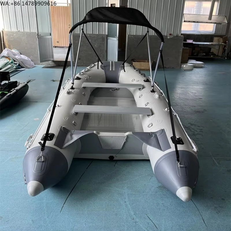 Zodiac Style 380cm Inflatable Rubber Boat Rescue Boat with Canopy