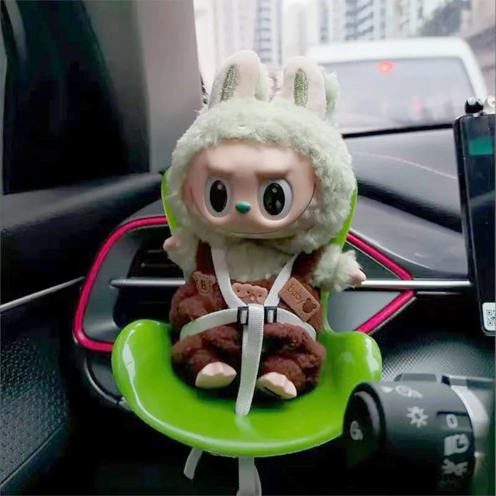 Car Doll Safety Seat For Labubu Kawaii Ob11 Doll Seat Car Air Aromatreatment Decoration Cute Car Decoration Dolls Accessories