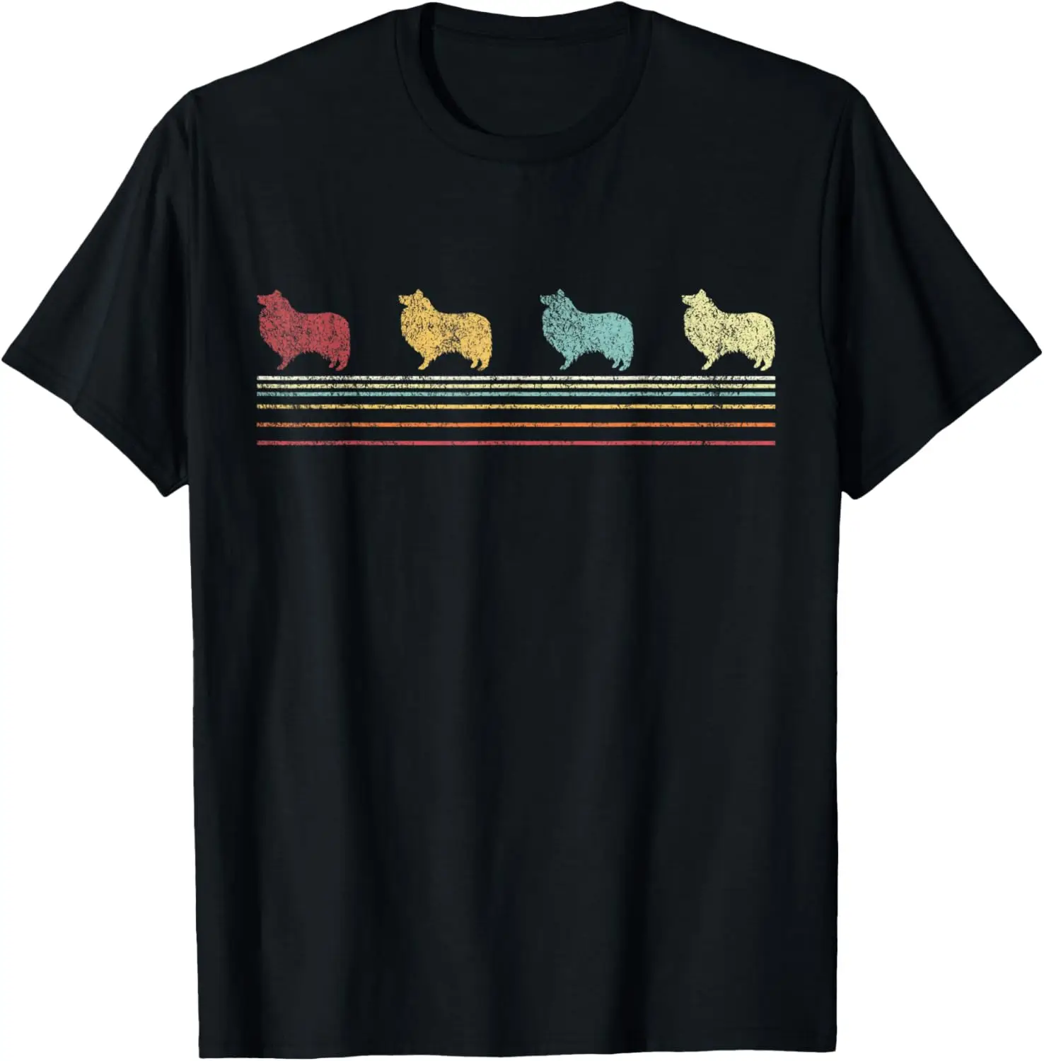 Retro Sheltie Mom Sheltie Dad Shetland Sheepdog Vintage T-Shirt