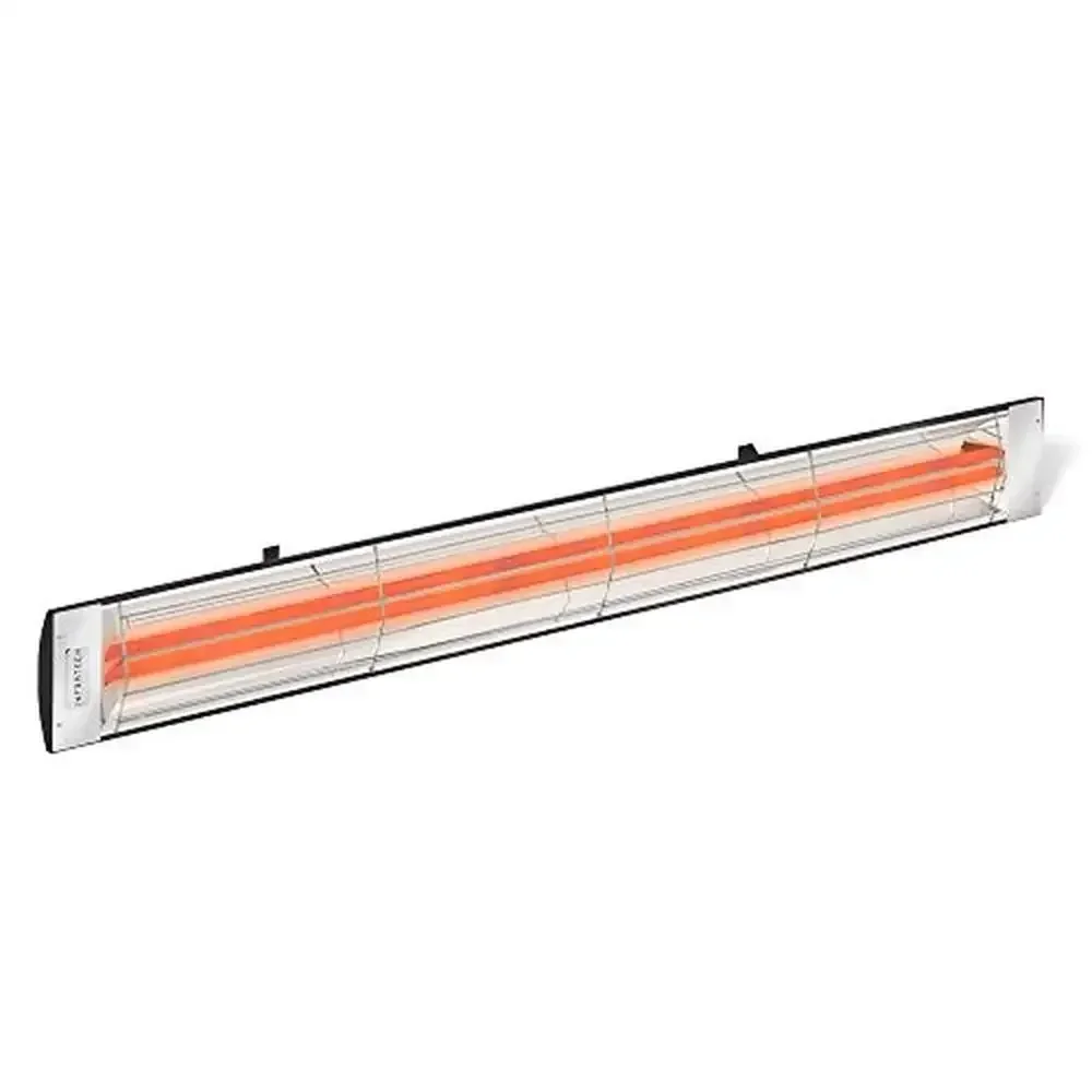 

61.25” Stainless Steel Dual Element Fixture 6000W 240V Black Radiant Heater Energy Efficient Indoor/Outdoor Pedestal Heat Source