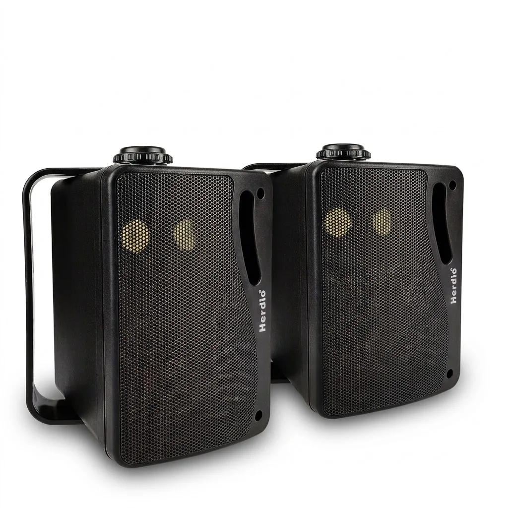 Herdio 2PCS 3.5'' Passive Outdoor Speakers Wired Waterproof 200W 3 Way Premium Mountable Wall Mount Speakers For Patio Boat Home