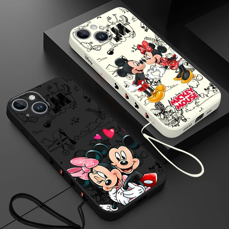 Чехол для телефона Disney с Микки Маусом для iPhone 15, 16, 11, 12, 13, 14 Pro Max 7, 8 SE 15 Plus 13 Mini XR XS, мягкий силиконовый чехол