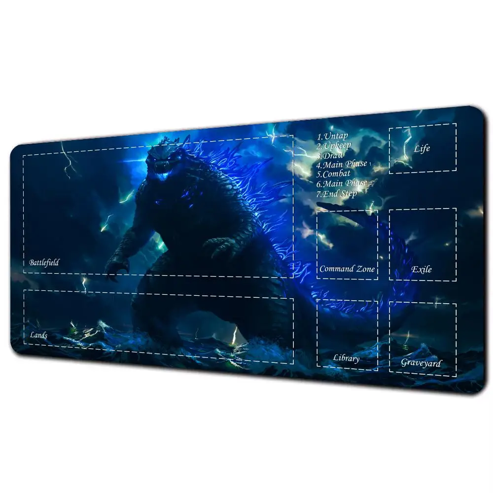 Magic Playmat Card Gaming Mat with Zone MTG Playmat Starry Sky and Dragon Desk Mat Keypad Expansion Mousepad Rubber Anti-Slip