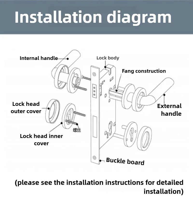 

2026 Modern Silent Door Lock, Indoor Bedroom Room Door Lock with Key, Solid Wood Door Simple Household Lock, Zinc Alloy Material