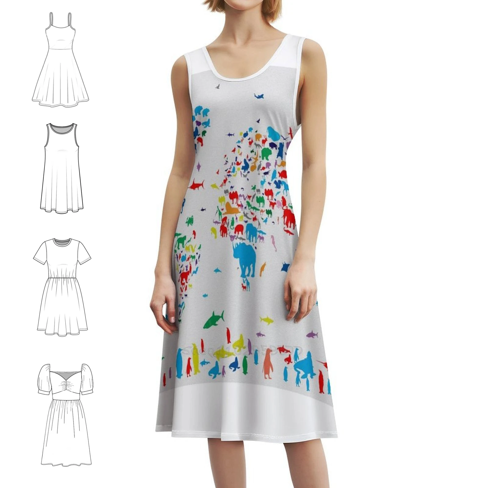 

Карта мира в консервативном стиле мини-платье для женщин трапециевидной формы свободного покроя повседневное дневное платье карта мира карта коллаж старая женщина