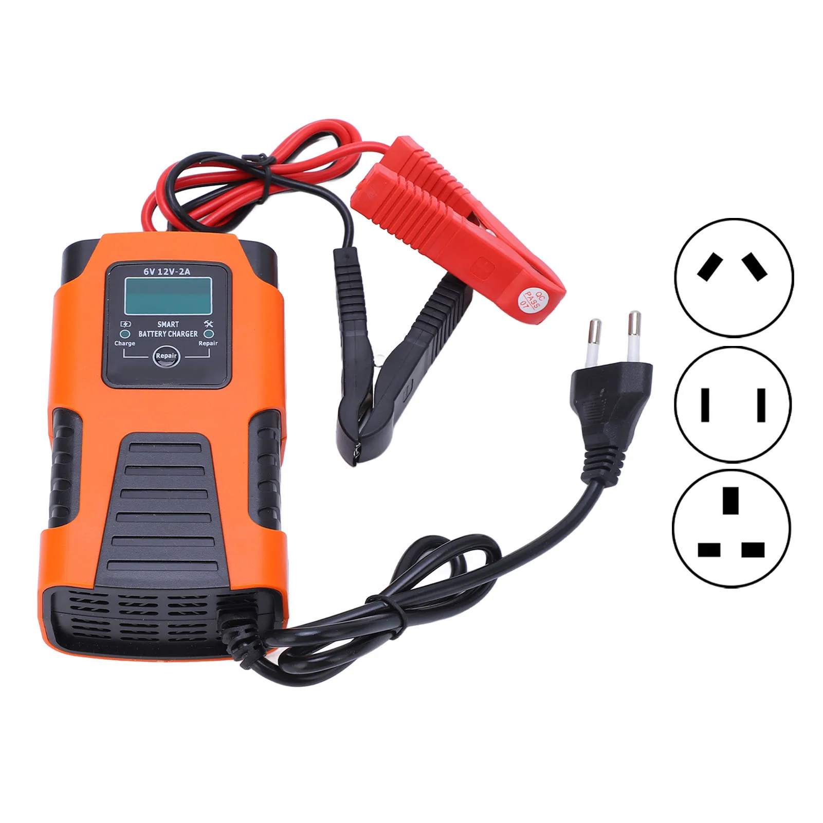 Smart Battery Charger Automatic 3 Stage Self Protection Charger with LCD Display Wet Battery Charger