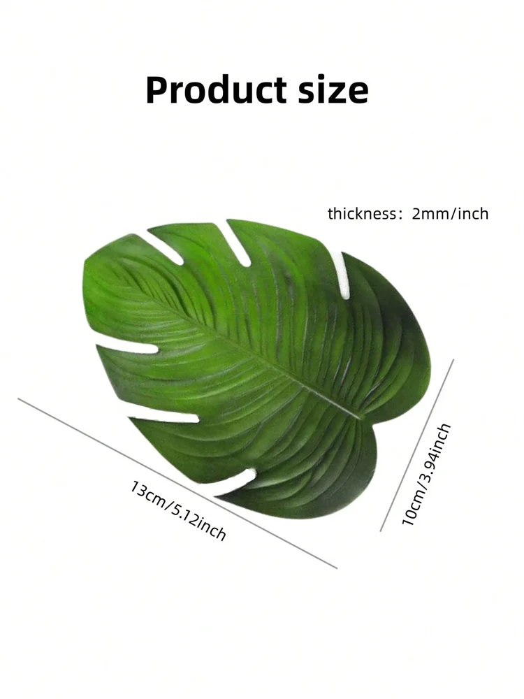 Monstera Leaf Coasters Tropical Green Plant EVA Cup Mats Washable Wipeable Anti-Slip Table Protector Holiday Wedding Party Decor