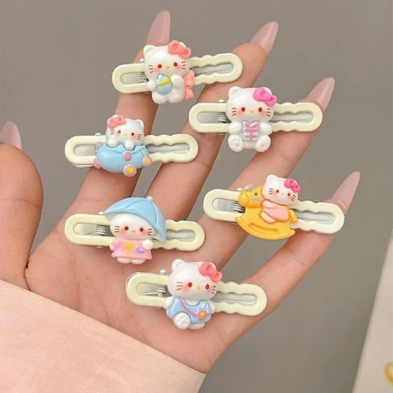 

Cute Hello Kitty Hair Clip New Cute Bangs Hair Accessories Headwear Duckbed Female Pink Cartoon Hair Clip Wholesale