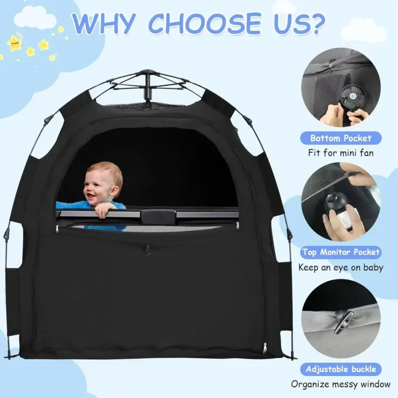 Factory foldable portable indoor mosquito net blackout dome crib crib tent suitable for crib use in all seasons