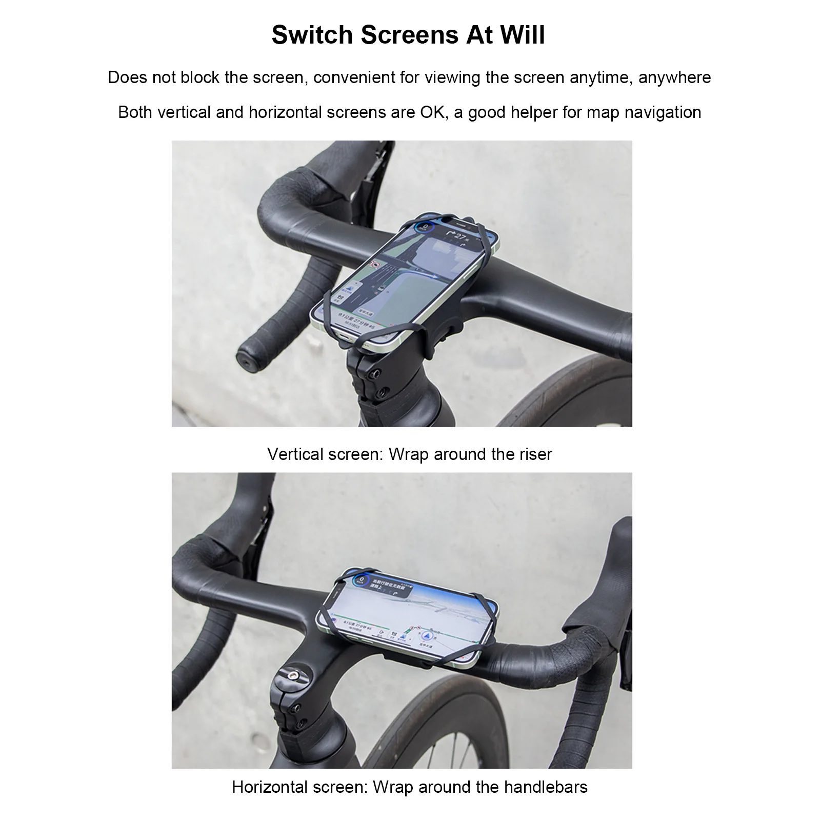 Bike Phone Mount Bike Phone Holder Bike Phone Mount Silicone Shockproof Smartphone Holder for Motorcycle  Strap