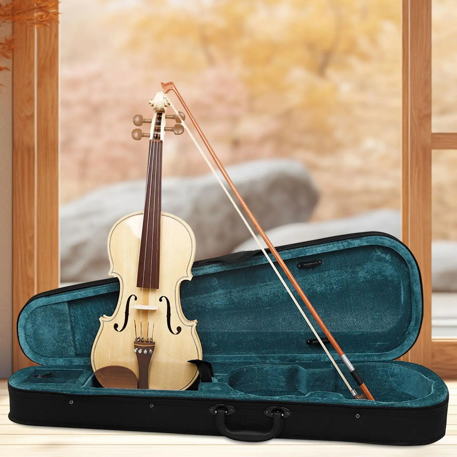 

Full Size Violin Portable Professional Durable Beginner Violin Kits Wood Fiddle for Teens Beginner Students Beginners Play