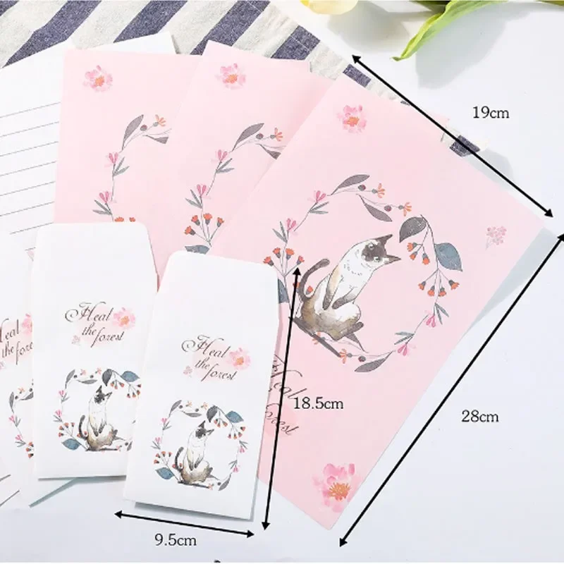 3pack A4 letter paper DIY creative cartoon animal penguin stationery message student reward gift set 19x28cm envelope