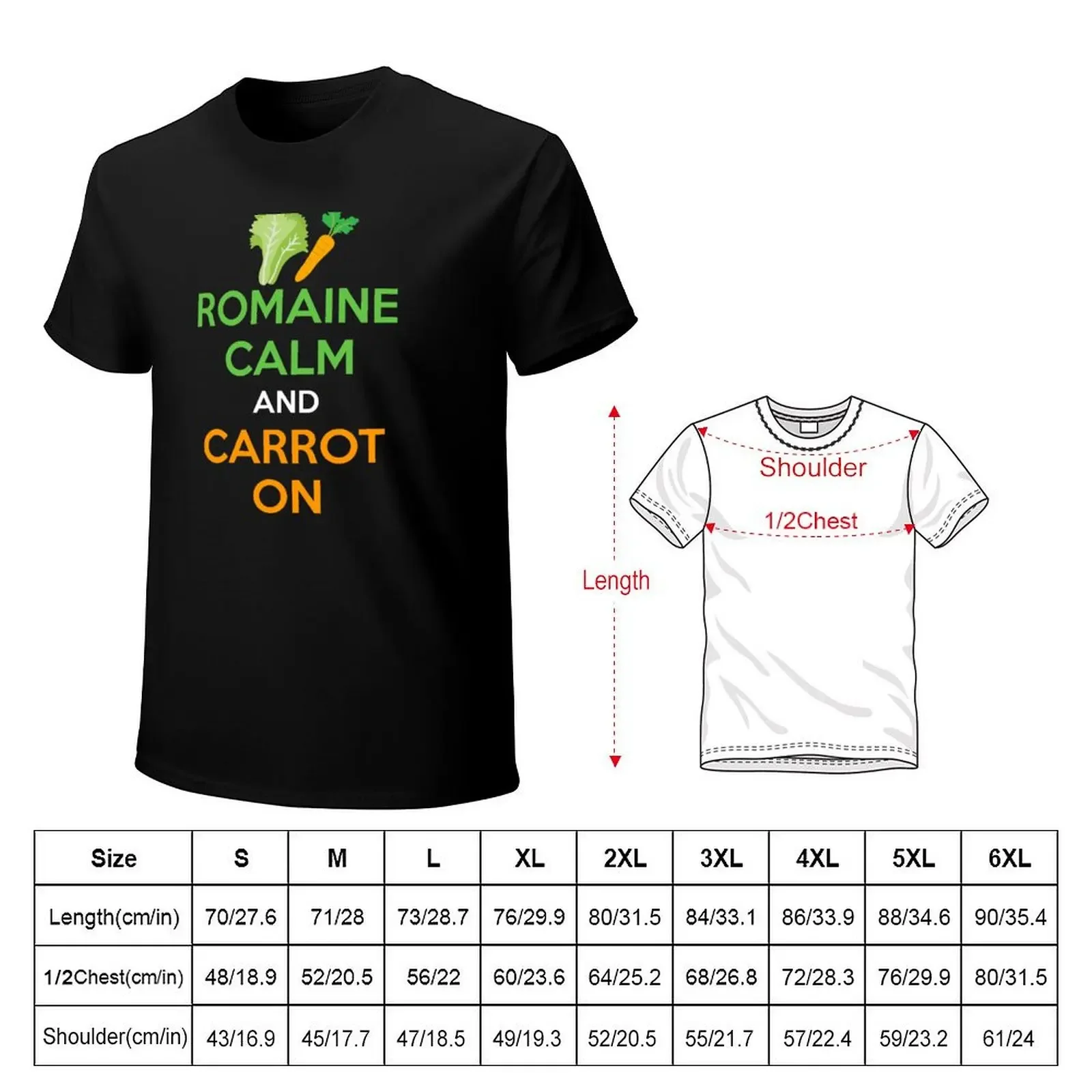 Romaine Calm And Carrot On T-Shirt tops custom t shirt oversized mens t shirts casual stylish