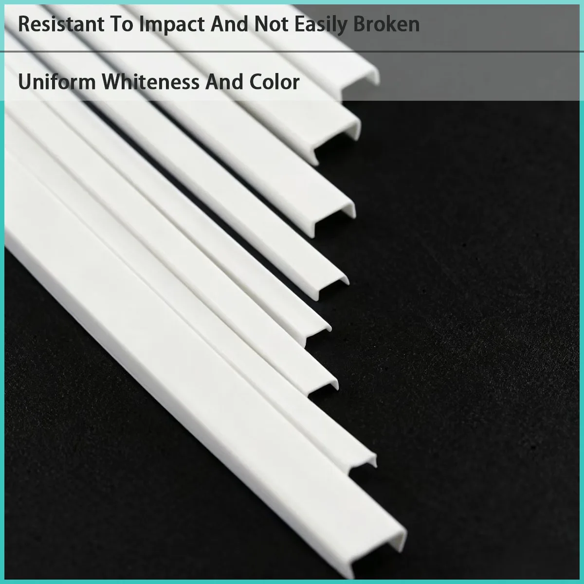 Width 5/6/8/10mm U-shaped white ABS plastic strip is used for furniture edge banding, trunking edge banding, etc