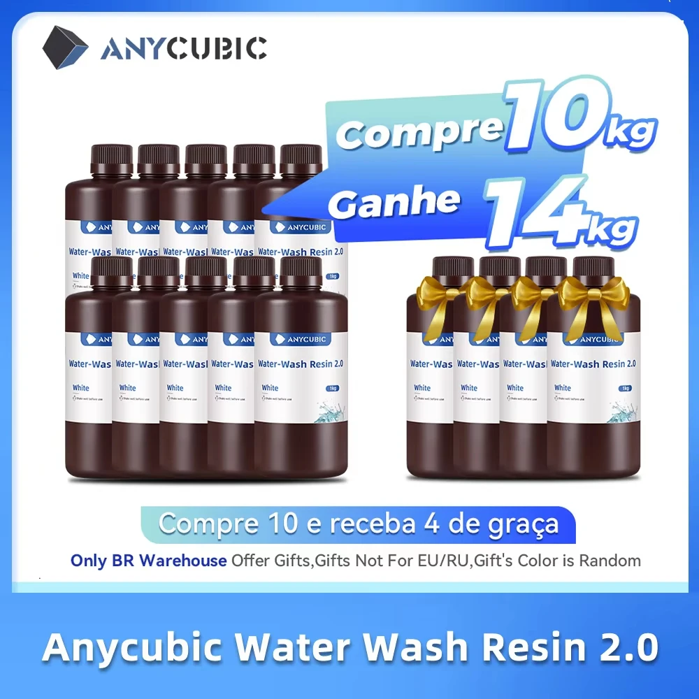 

ANYCUBIC Water-Wash 10KG 3D Printer Resin Water-Washable High Precision Low odor And Low Viscosity for LCD 3D printer Photon