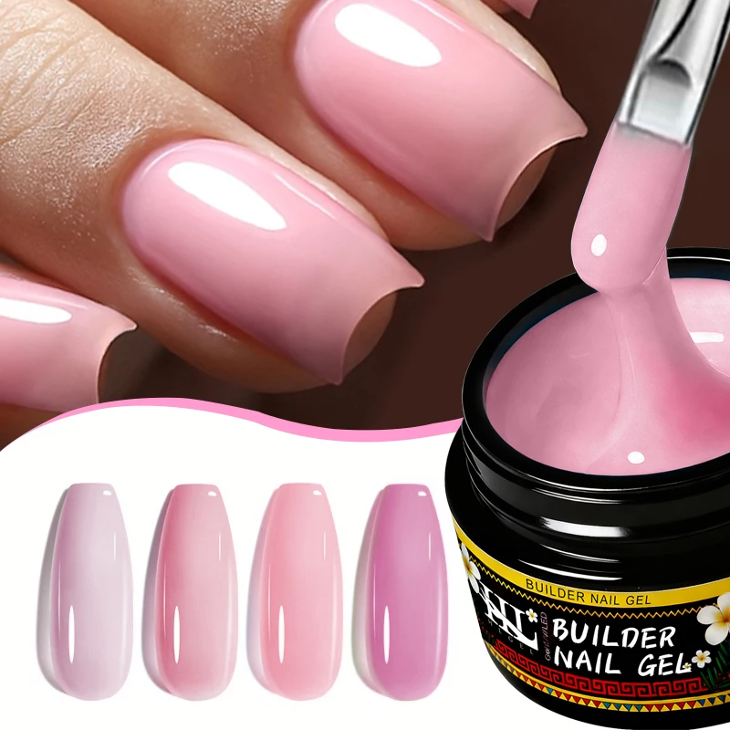 20g Hard Gel For Nail Extension Milky White Quick Building Constructor Gel Self Leveling Reinforcement Gel Soak Off UV