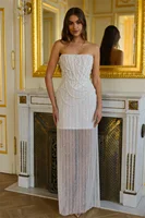 Customized Pearls Beading Prom Dress Sleeveless Mini Skirt Crystals Formal Evening Dress Strapless Vestidos De Fiesta Elegantes 4