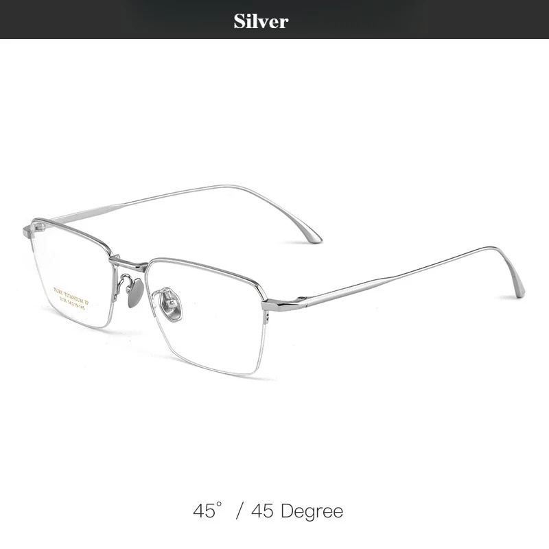 إطار نظارات جديد من التيتانيوم الخالص خفيف للغاية موضة نصف حافة لرجال الأعمال نظارات مربعة ونظارات نسائية فاخرة عتيقة