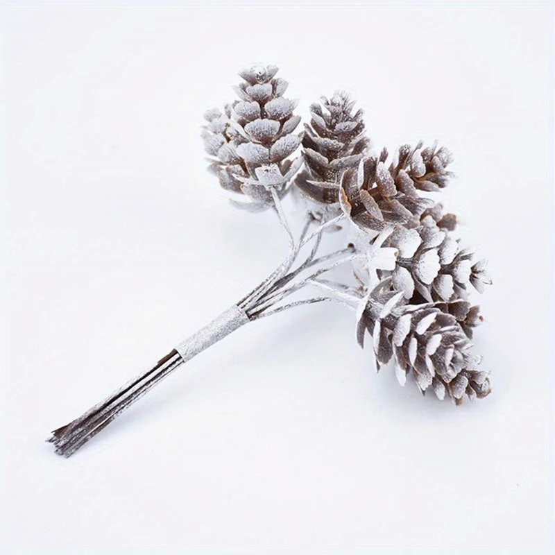 

6Pcs Artificial Plant Fake Pine Cone Flowers Wreaths Christmas Wedding Party Home DIY Decoration Navidad Natal Noel Supplies