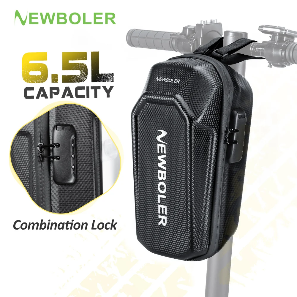 NEWBOLER 6,5-Liter-Vordertasche für Elektroroller mit Zahlenschloss, große Kapazität, Elektrorollertasche für den Außenbereich, geeignet für Xiaomi-Roller.