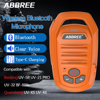 ABBREE Wireless Bluetooth Speaker Microphone Handheld Mic For Baofeng UV-28 UV-21 PRO UV-32 Quansheng UV-K6 TK11 Walkie Talkie