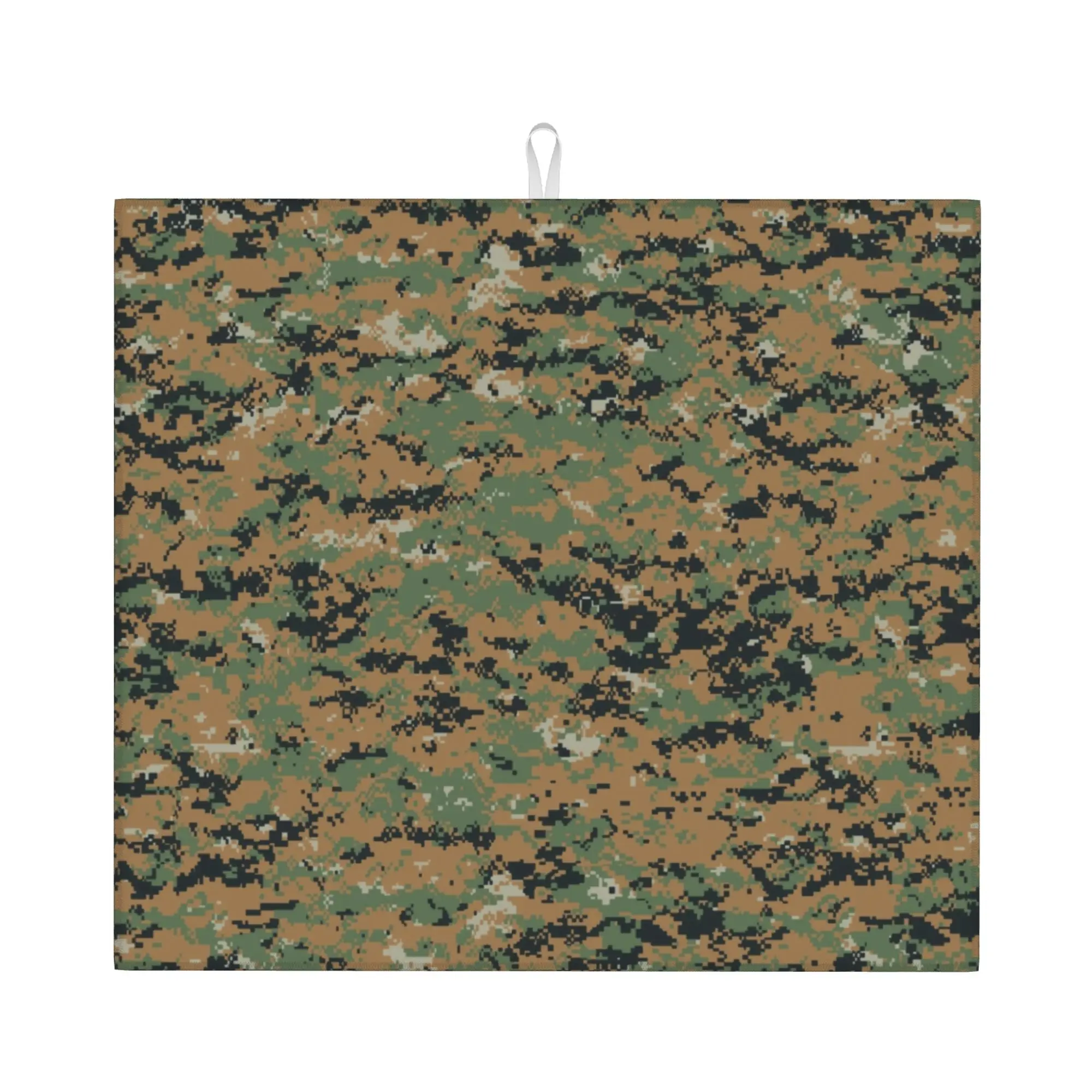 Drying Mat For Kitchen Marpat Camo Barware Tableware Oil Proof Reusable Woodland Camouflage Washable Kitchen Sink Drying Pad