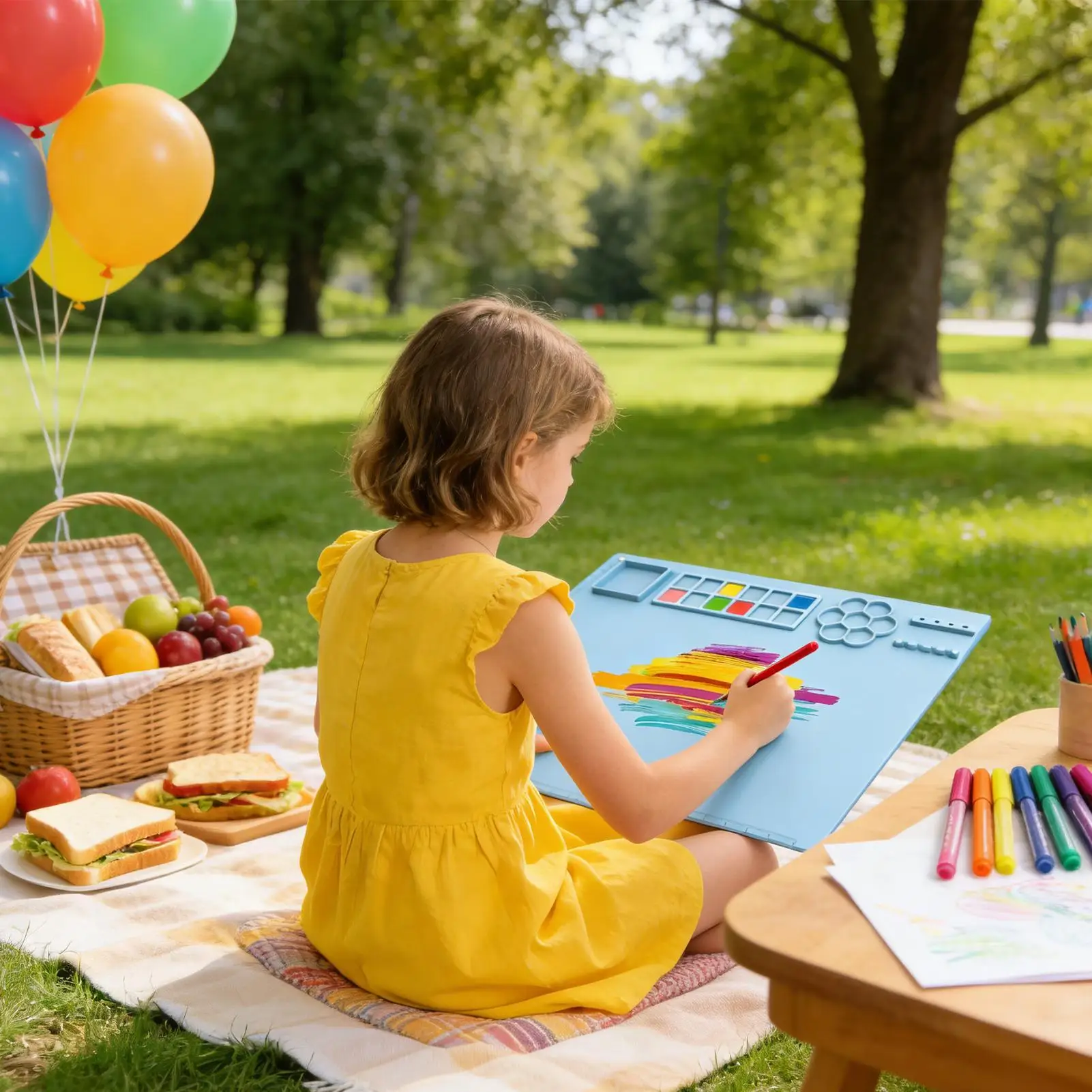 

Коврик для рисования, моющийся противоскользящий художественный коврик для рисования для детей для художников, мальчиков и девочек, студентов, домашний класс, детский сад, дорожные поездки