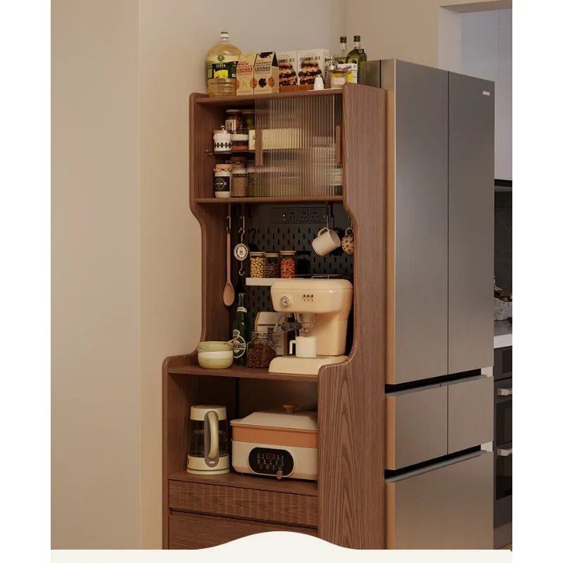 

Solid wood dining side cabinet coffee cabinet small apartment kitchen integrated wall locker