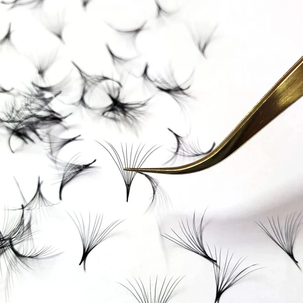 1000 ventilateurs cils en éventail lâche Extensions de cils Base pointue mince ventilateurs de cils préfabriqués tige moyenne cils de Volume russe pointus 4D-12D