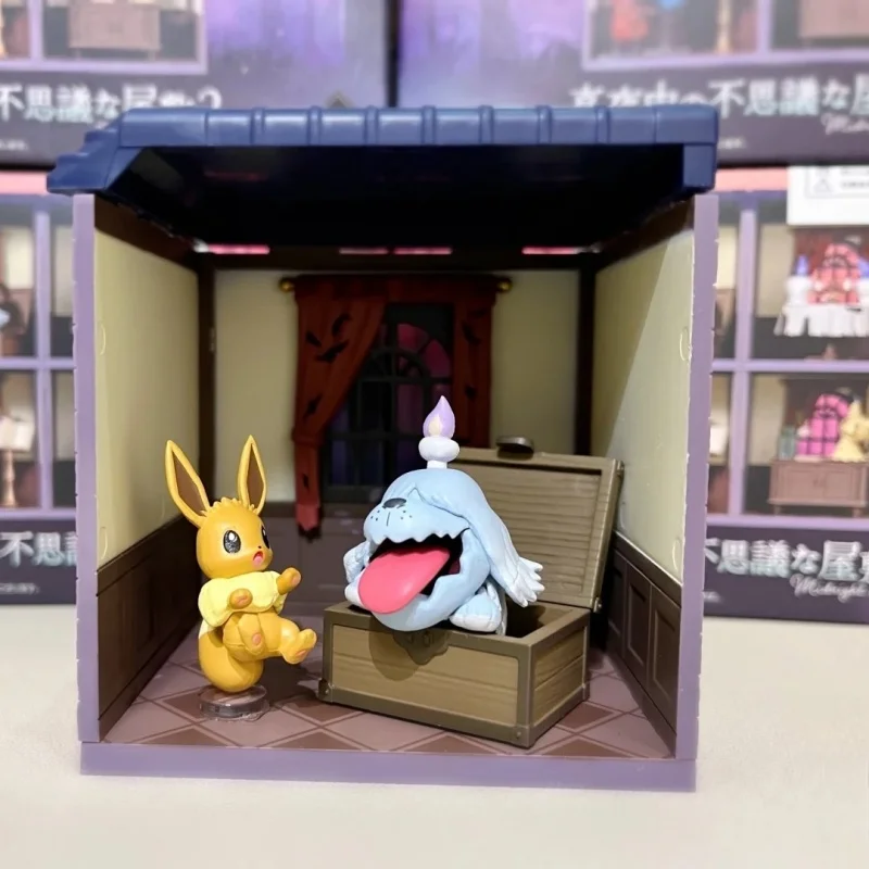 Re-Ment Pokemon Midnight Mystery House 2 colección de escenas en miniatura caja ciega modelo de acción juguete sorpresa regalo para coleccionistas