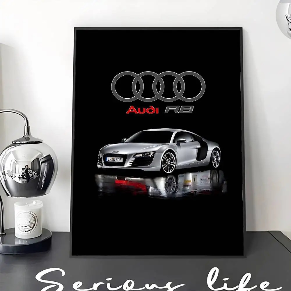A-Audis Logo Movie Sticky Posters Retro Kraft Paper Sticker DIY Room Bar Cafe Aesthetic Art Wall Painting