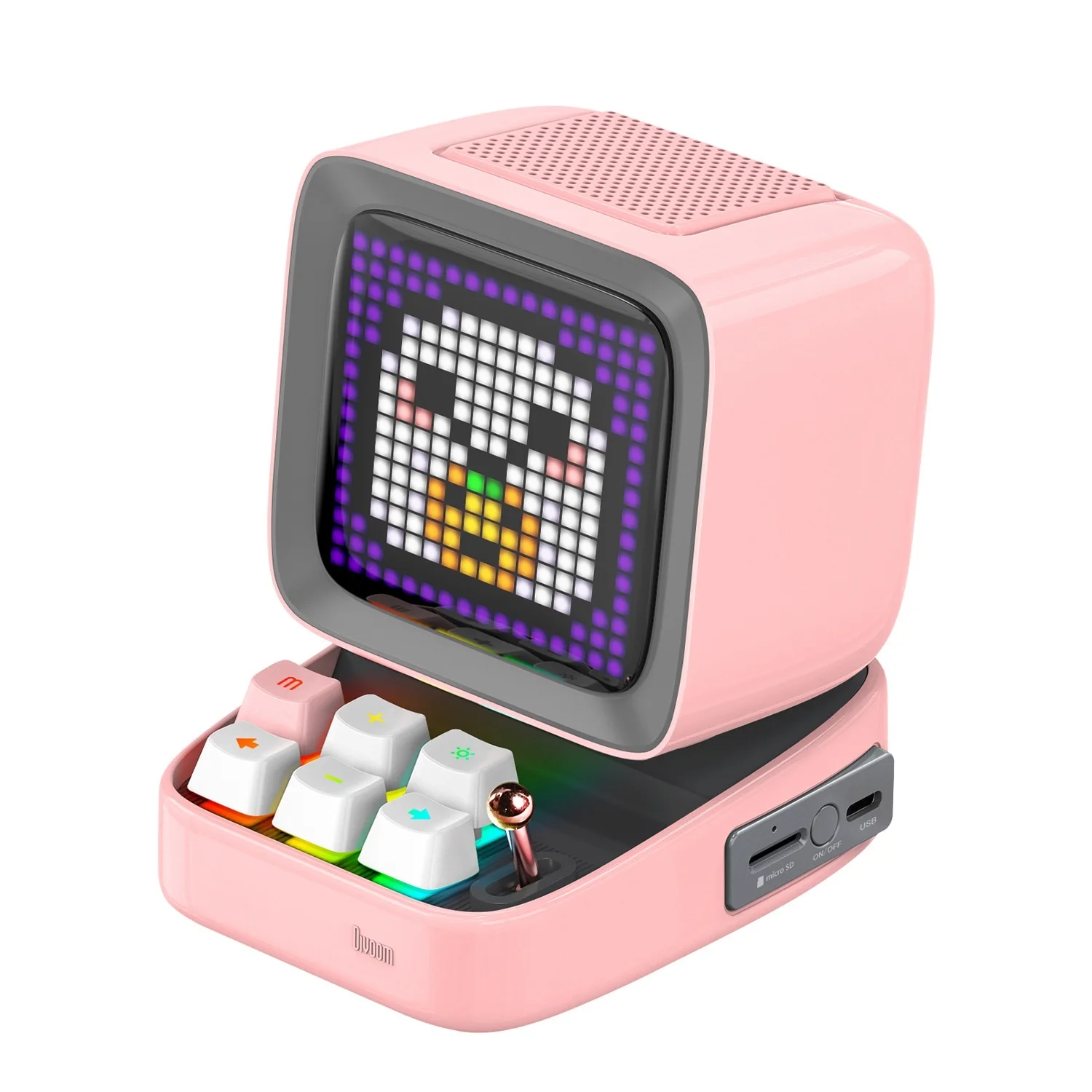 New Retro Pixel Art Bluetooth Portable Speaker Alarm Clock DIY LED Display Board, Cute Gift Home Light Decoration