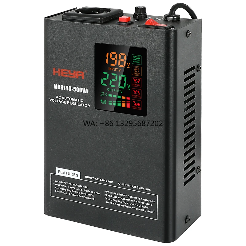

500VA Automatic Voltage Regulator with LED Display Single-Phase Fashion Design New 220V SVC AVR Stabilizer AC Current Type