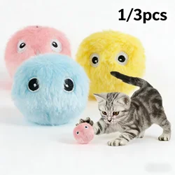 Smart Cat Toys Interactive Ball Plush Electric Catnip Training Toy Kitten Touch Sounding Pet Product Squeak Toy Ball Supplies