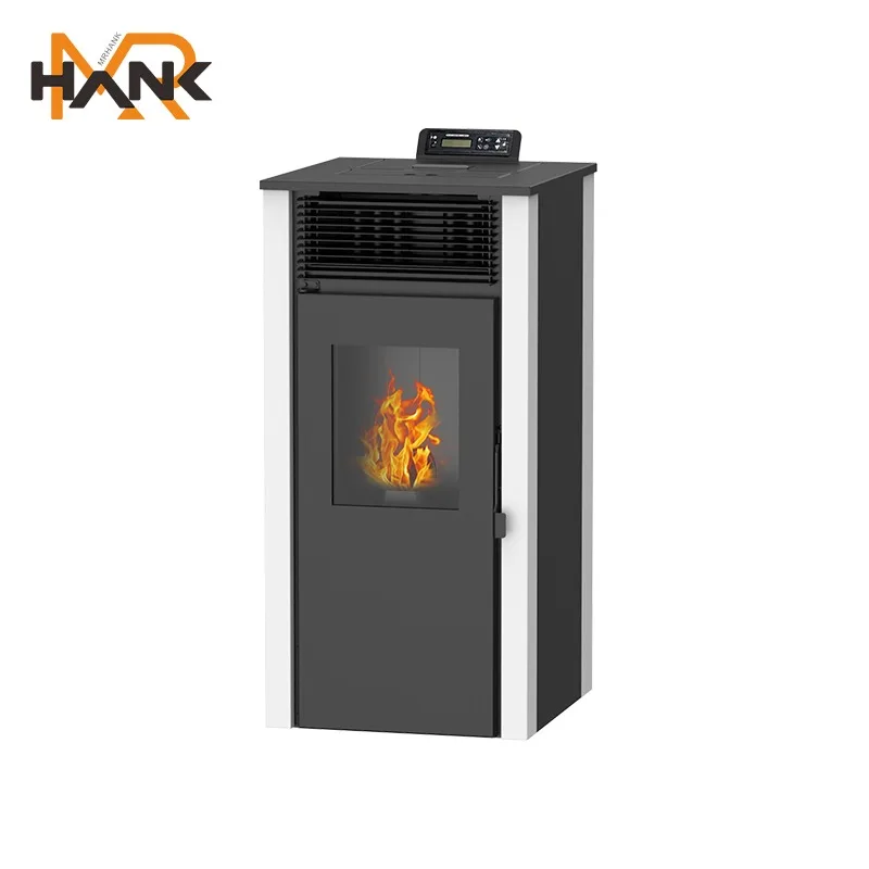 12KW Modern Automatic Pellet Heater Stove Steel Iron Fireplace With Remote Control For Indoor Heating Living Room Use Wood Fuel