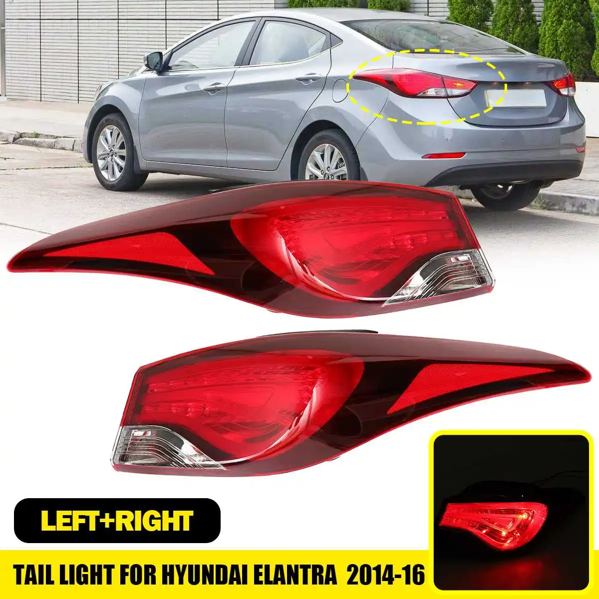 

Pair Cars Tail Lights Taillights Led Drl Running Lights Fog Lights Angel Eyes Rear Parking For Hyundai Elantra 2014 2015 2016